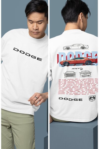 Fuddy Moda Narandžasta Dodge SRT Štampano Oversize kroj majica - muška i žens...