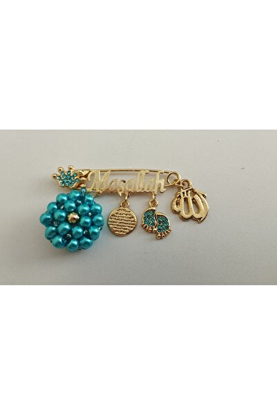 Galibarda Cevşenli Mavi Maşallah Bebek Yaka Iğnesi