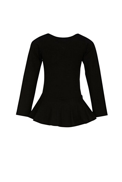 SEGAH TASARIM Siyah Bale Mayo - Etekli Uzun Kollu ( Tek Parça Mayo)