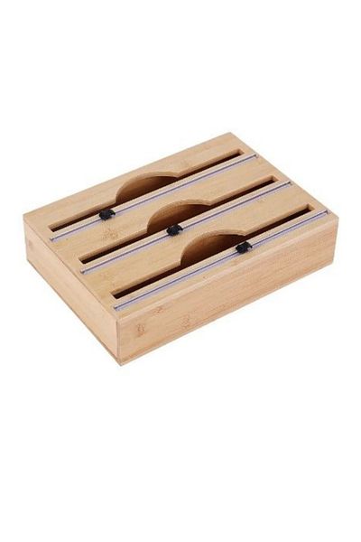 behila Bamboo Stretch and Foil Cutter, Bamboo Stretch and Foil Cutter 3 Compartments Behil-1128