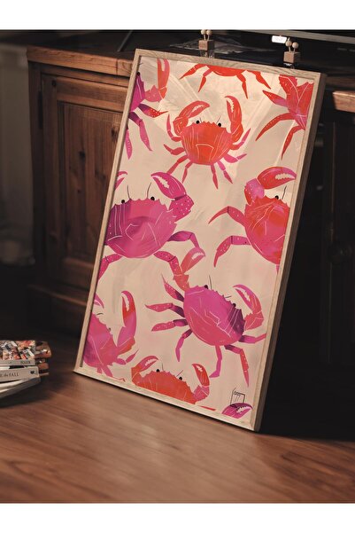 Postifull Çerçevesiz Poster Tablo, Duvar Posteri, Sanatsal Baskı, Kırmızı Yengeç Valsi , Maximalist No:136