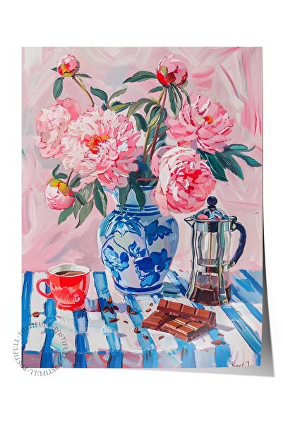 Postifull Çerçevesiz Poster Tablo, Duvar Posteri, Sanatsal Hd Baskı, Çay Zama...