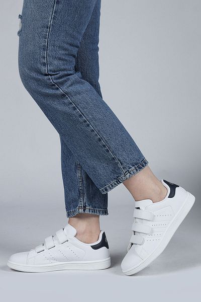 Jump 28711 White - Navy Blue Γυναικεία αθλητικά παπούτσια Casual Sports