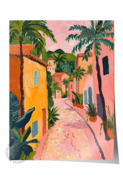 Postifull Çerçevesiz Poster Tablo, Duvar Posteri, Sanatsal Baskı, Dar Sokakla...