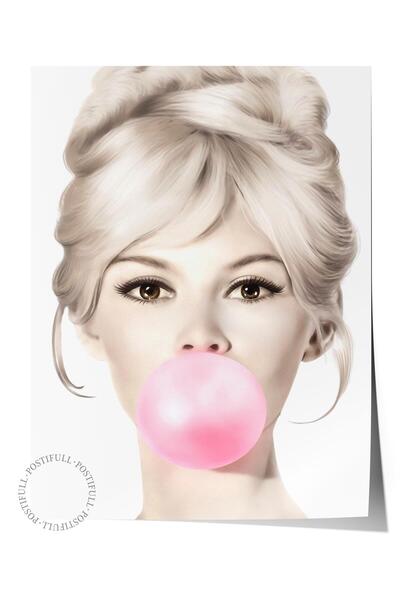 Postifull Çerçevesiz Poster Tablo, Duvar Posteri, Hd Baskı, Sakız Balonla Pem...