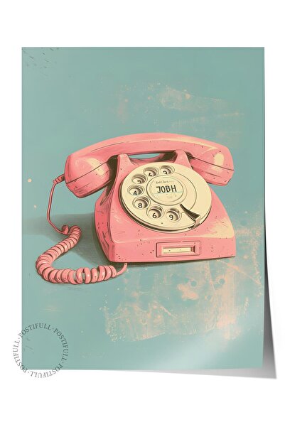 Postifull Çerçevesiz Poster Tablo, Duvar Posteri, Hd Baskı, Pembe Ve Mavi Ret...