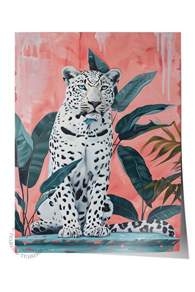 Postifull Çerçevesiz Poster Tablo, Duvar Posteri, Hd Baskı, Leoparın Tropikal...