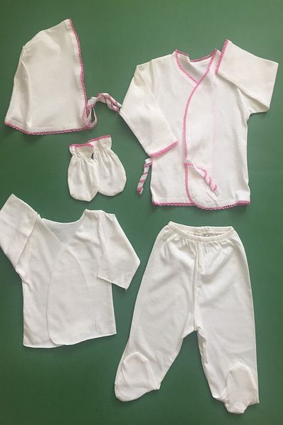 Miniworld Baby Girl-Boy Luxury Emergency Hospital Necessity Set 5 Pieces First Outfit
