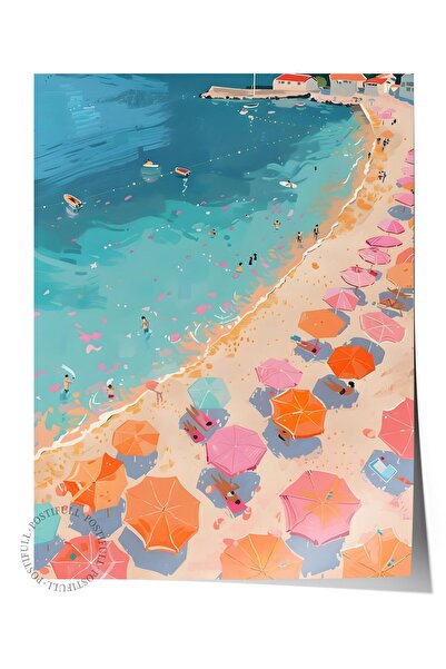 Postifull Çerçevesiz Poster Tablo, Duvar Posteri, Sanatsal Hd Baskı, Yaz Plaj...