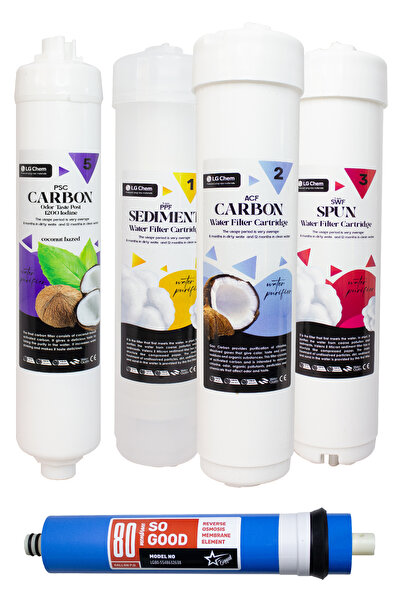 12"Water Purifier Filter Set of 5 Compatible with All Enclosed Case Water Purifiers