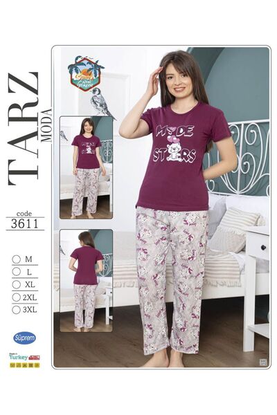 Tarz Moda ملابس نوم نسائية من Homewear Mide Stars بدلة مطبوعة للموسم الجديد