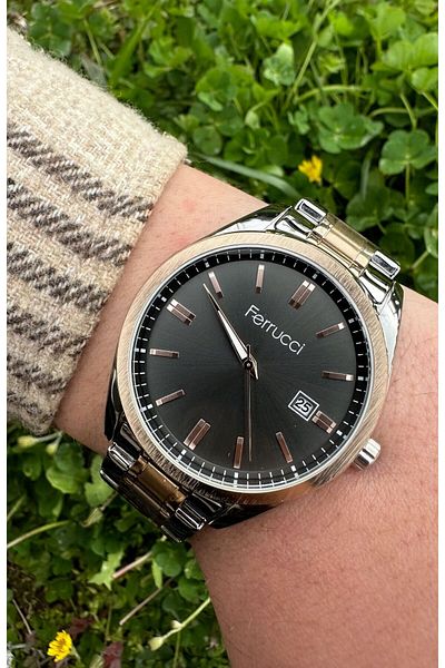 Ferrucci FC14304M.03 Rose Silver Color Steel Cord 3 Atm Waterproof Men's Wristwatch
