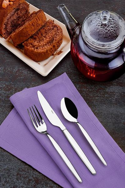 Hisar Lidya 18 Piece Steel Dessert Fork Knife Spoon Set