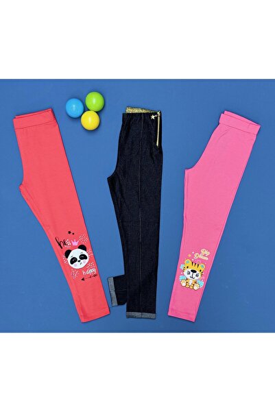 Baby Ella's 5-8 Years Combed Cotton and Denim Tights Triple Set