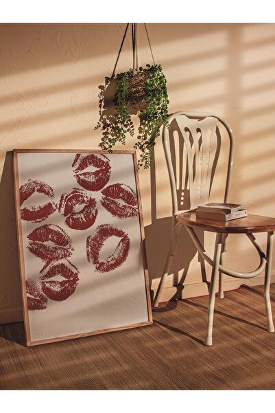 Postifull Çerçevesiz Poster Tablo, Duvar Posteri, Sanatsal Hd Baskı, Öpücük Izleri , Maximalist No:38