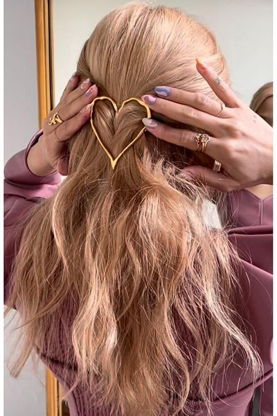 CHARMLUCKY Metal Big Heart Buckle