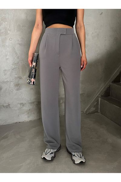 Laluvia Parla Damen-Palazzohose aus Lycra mit Klettverschluss, Grau