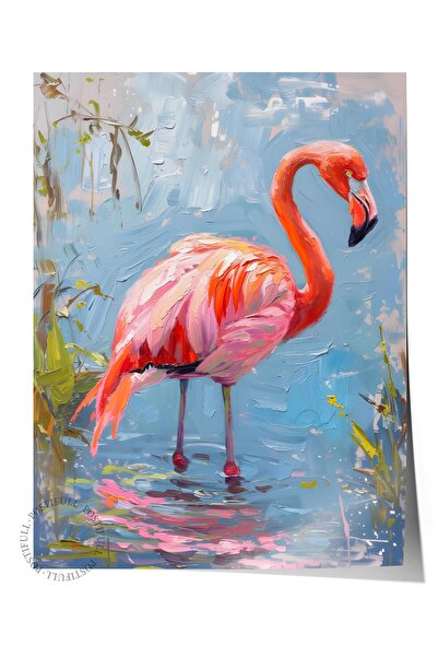 Postifull Çerçevesiz Poster Tablo, Duvar Posteri, Sanatsal Baskı, Flamingo'nu...