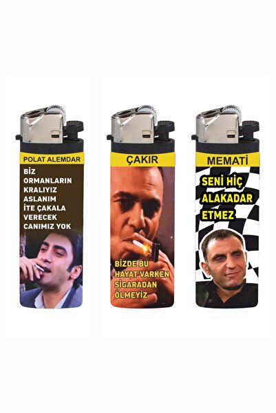 SARANG Çakmak 3'lü Kurtlar Vadısı Klasik Baskılı Çakmak 3 Adet