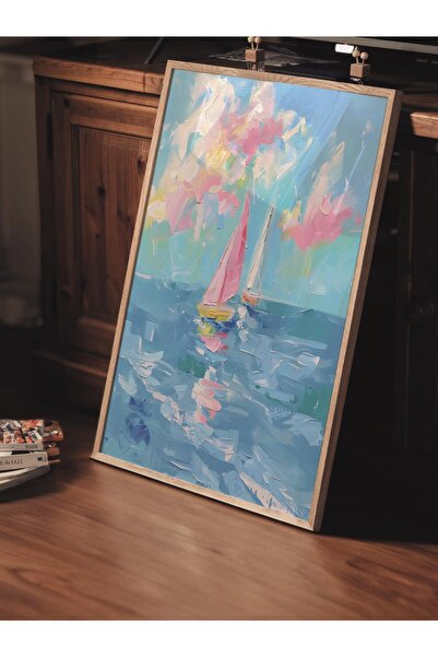 Postifull Çerçevesiz Poster Tablo, Duvar Posteri, Sanatsal Hd Baskı, Yelkenli Serüven , Maximalist No:168