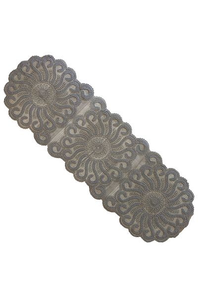 CAMİNHO DA LUA American Serving Plate and Runner Kitchen Set for 6 Persons Octopus Table Presentation Set Dowry Holder Gray