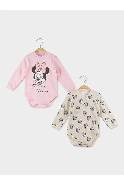 Minnie Mouse Lisanslı Kız Bebek 2'li Uzun Kol Body 19978