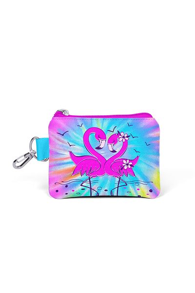 Coral High Poșetă cu monede cu model flamingo roz albastru pentru copii - 21830