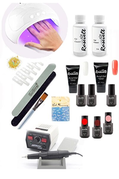 ROSEVELT Profesyonel Kalıcı Ojeli Poly Jel Seti