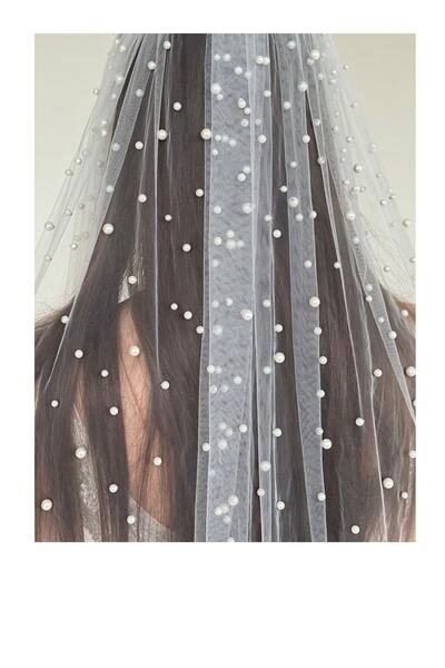 bba new trend 1.5 Mt Veil Fabric, Bridal Hair Accessory, Long Bridal Veil, Wh...