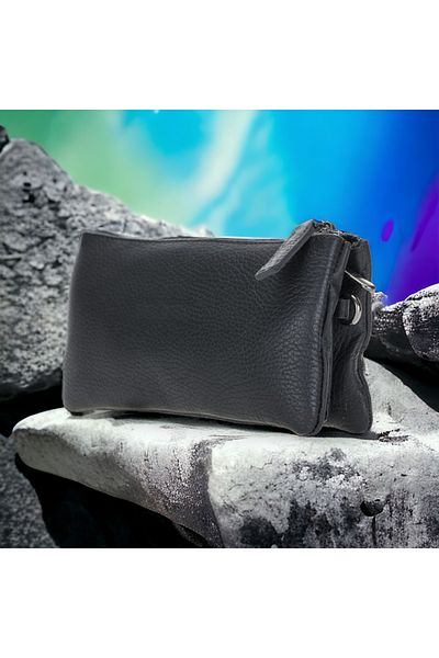 PLM Jaya Portfolio Strap Leather Women's Bag Fl01 Black