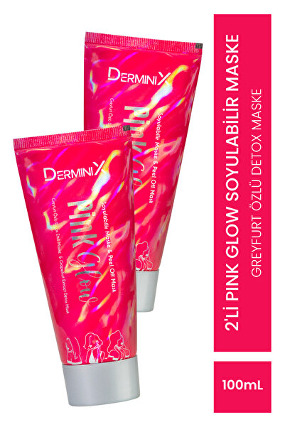 Derminix 2'li Set Pink Glow Greyfurt Özlü Detoks Etkili Soyulabilir Maske