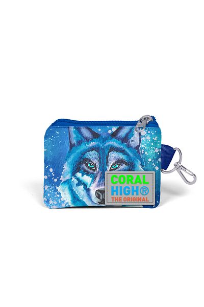 Coral High Детска портмоне за монети в тъмносиньо с шарка на вълк 21843