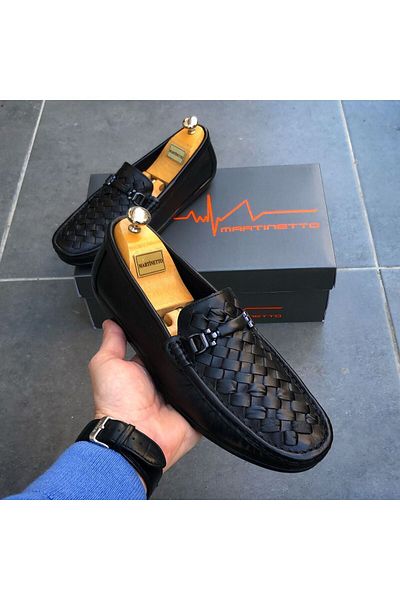 Martinetto GENUINE LEATHER BLACK NEW SEASON SUMMER LOAFER DAILY MEN'S SHOES GÇ11811700