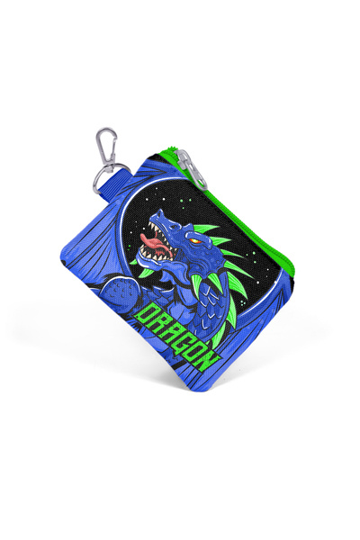 Coral High 21877 Model Black Saks Dragon Patterned Children's Coin Purse