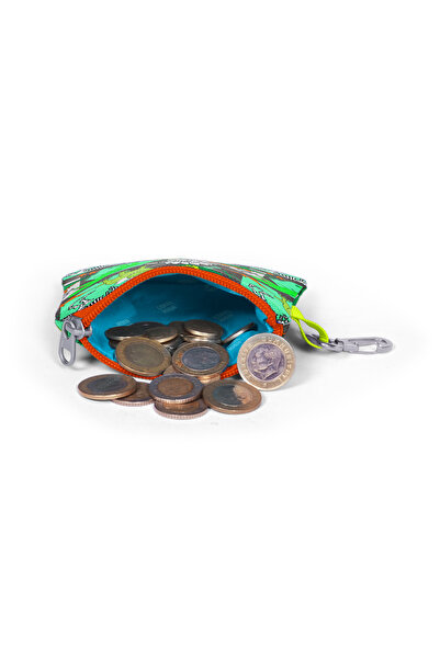 Coral High Gray Green Dinosaur Patterned Children's Money Bag - 21864