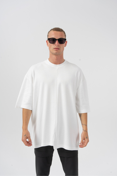 Luz De Yusa Asimetrik Beyaz T-Shirt