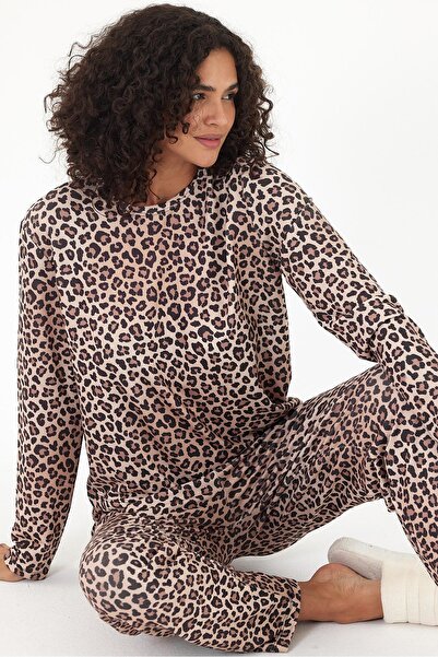 Ceylen Жіночий піжамний комплект з довгими рукавами та принтом