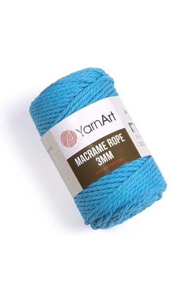 Yarnart Σχοινί Macrame 3 Mm - Μακραμέ Χειροποίητο Πλεκτό Σχοινί Μπλε-763