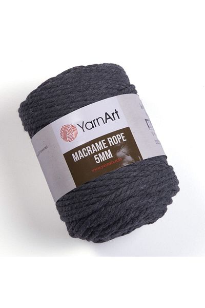 Yarnart Σχοινί Macrame 5 mm - Μακραμέ Χέρι Πλεκτό Σχοινί Γκρι-758
