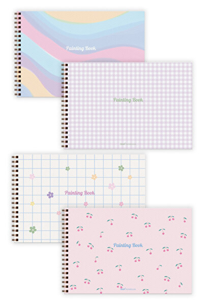 Matt Notebook 17x25 4'lü Resim Defteri Seti 20 Yaprak 150 Gram Küçük Boy