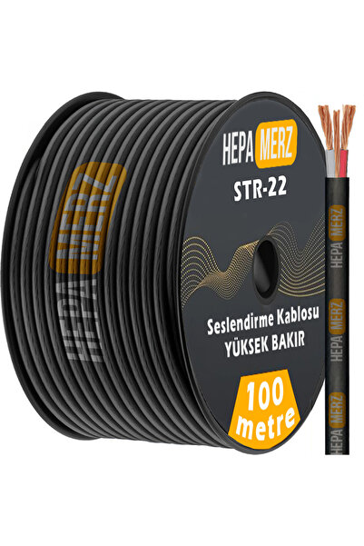 Hepa-Merz Hepa Merz Str-22 Stereo Mikrofon Kablosu 2x0.22 Mm Ses Kablosu 100 Mt. (%100 BAKIR)
