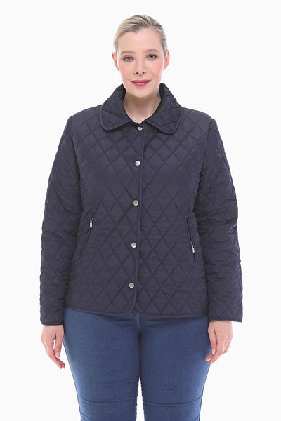 VETRE Large Size Bb Navy Blue Seasonal Quilted Coat 1039