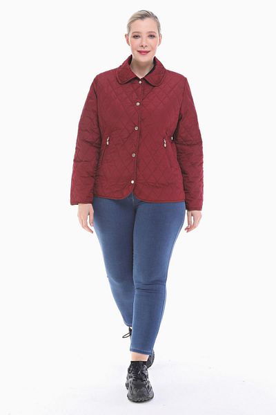 VETRE Large Size Bb Burgundy Seasonal Quilted Coat 1039