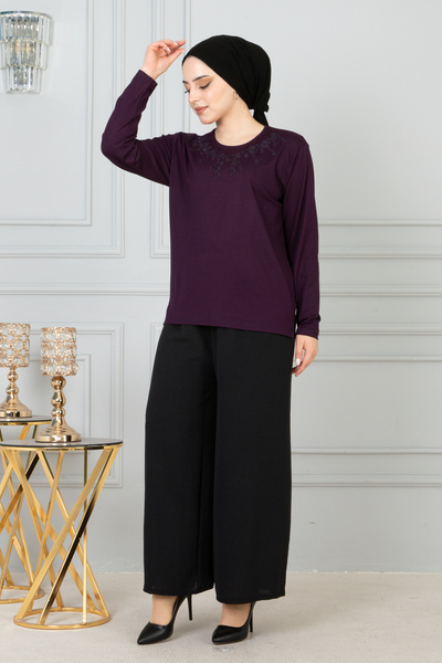 MODA Γυναικεία Βαμβακερή Μπλούζα Μεγάλου Μεγέθους Mother's Cotton