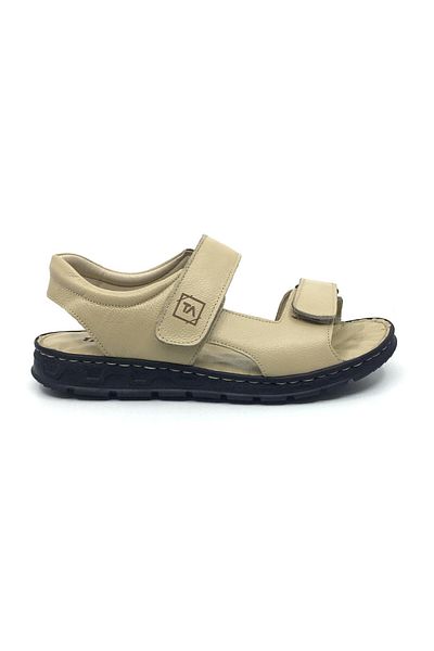 Erdem Taşpınar %100 Genuine Leather Orthopedic Men's Summer Velcro Slippers-Sandals 40-45