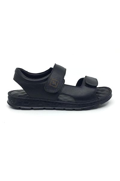 Erdem Taşpınar %100 Genuine Leather Orthopedic Men's Summer Velcro Slippers-Sandals 40-45
