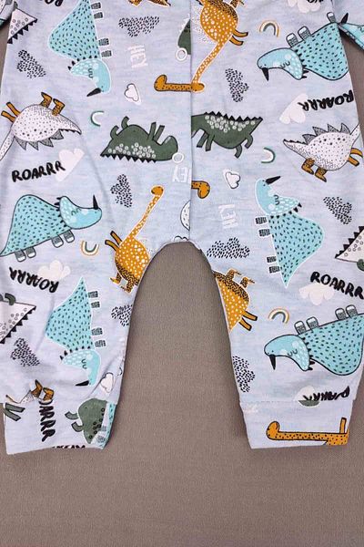 Peki Baby Buy 5 Pay 4 Newborn Kids Baby Boy Combed Cotton Narrow Fit Roar Dino Fence Jumpsuit 14771