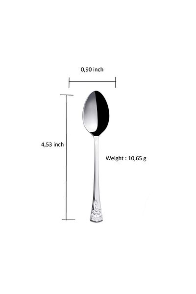Nehir Akasya Plain 12-Piece Tea Spoon Set