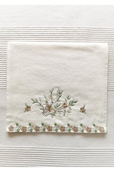 Halley Concept 30 x 50 Floral Embroidered Velvet Kitchen Towel 100% Cotton