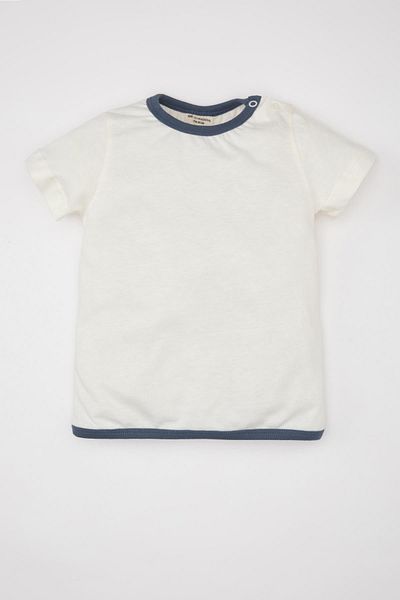 DeFacto 2-teiliges Set mit Dinosaurier-Aufdruck für Babys – Popeline-Kurzarm-T-Shirt und Salopet C2805a524sm